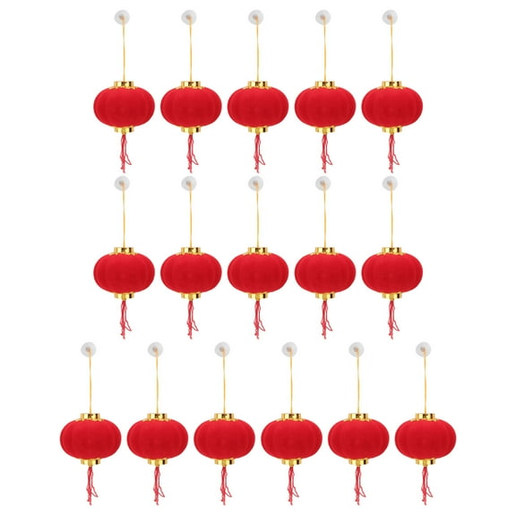 Homoyoyo 16Pcs Red Chinese Traditional Lanterns Small Hanging Ornaments for Home Decoration Festival Party
