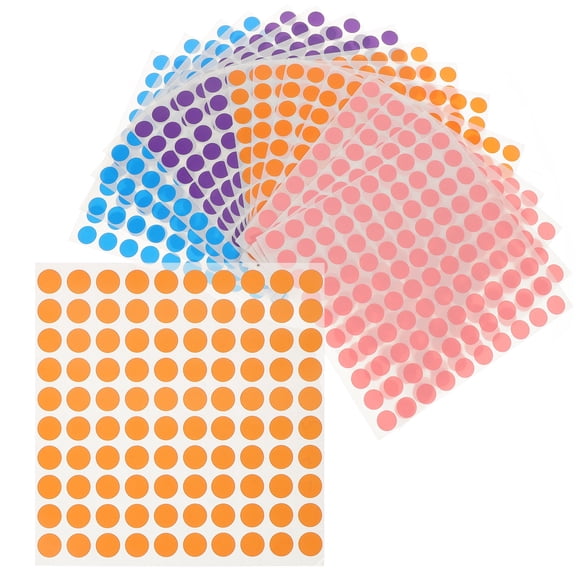 Homoyoyo 16pcs Removable Small Circle Labels Bright Colorful Paper Stickers for Calendar Planner Organization and Decorations