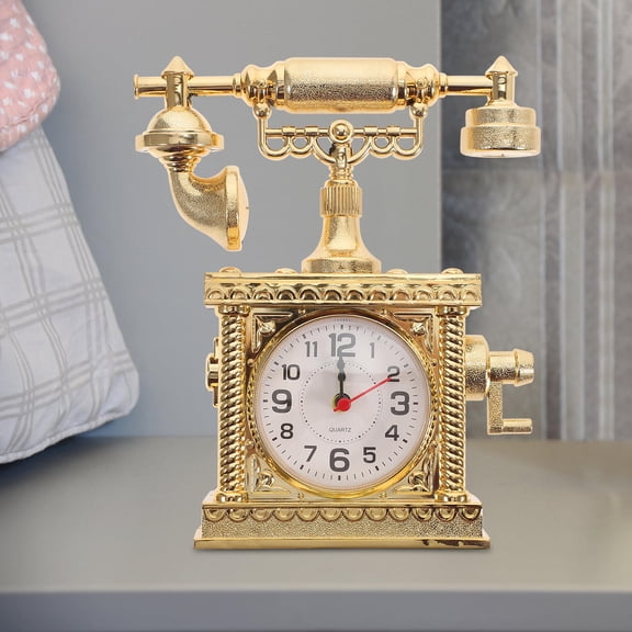 Homoyoyo Golden Electronic Alarm Clock for Home Use with Stylish Design and Easy-to-Read Display