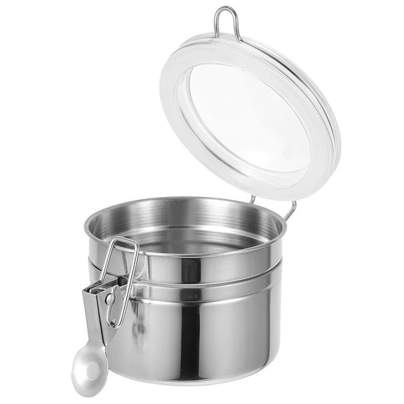 Homoyoyo Stainless Steel Airtight Canister Silver Multi-Functional for Coffee Beans and More