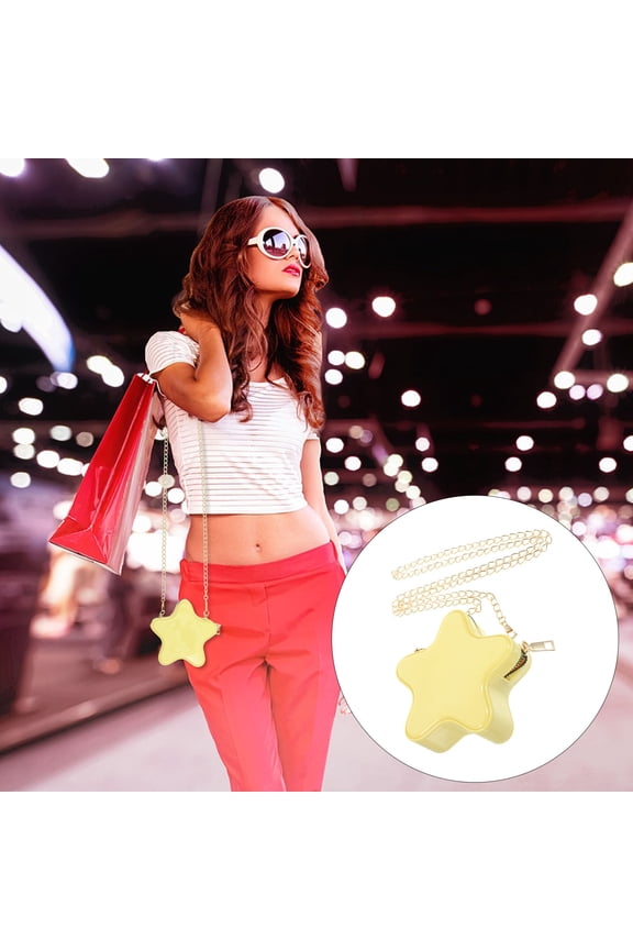 Women's Crossbody Shoulder Messenger Bag Yellow Style PVC Alloy Lightweight 11.8x5.1x1.8in Everyday Use