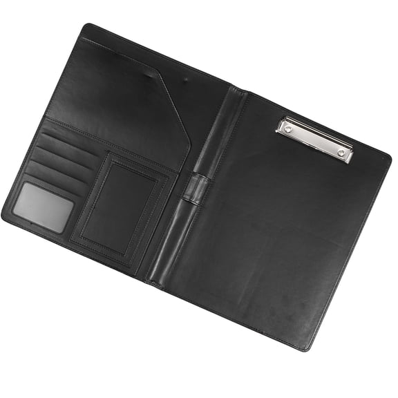 Homoyoyo PU Document Folder Black, Lightweight Office File Organizer, Document Holder, 1 Pc
