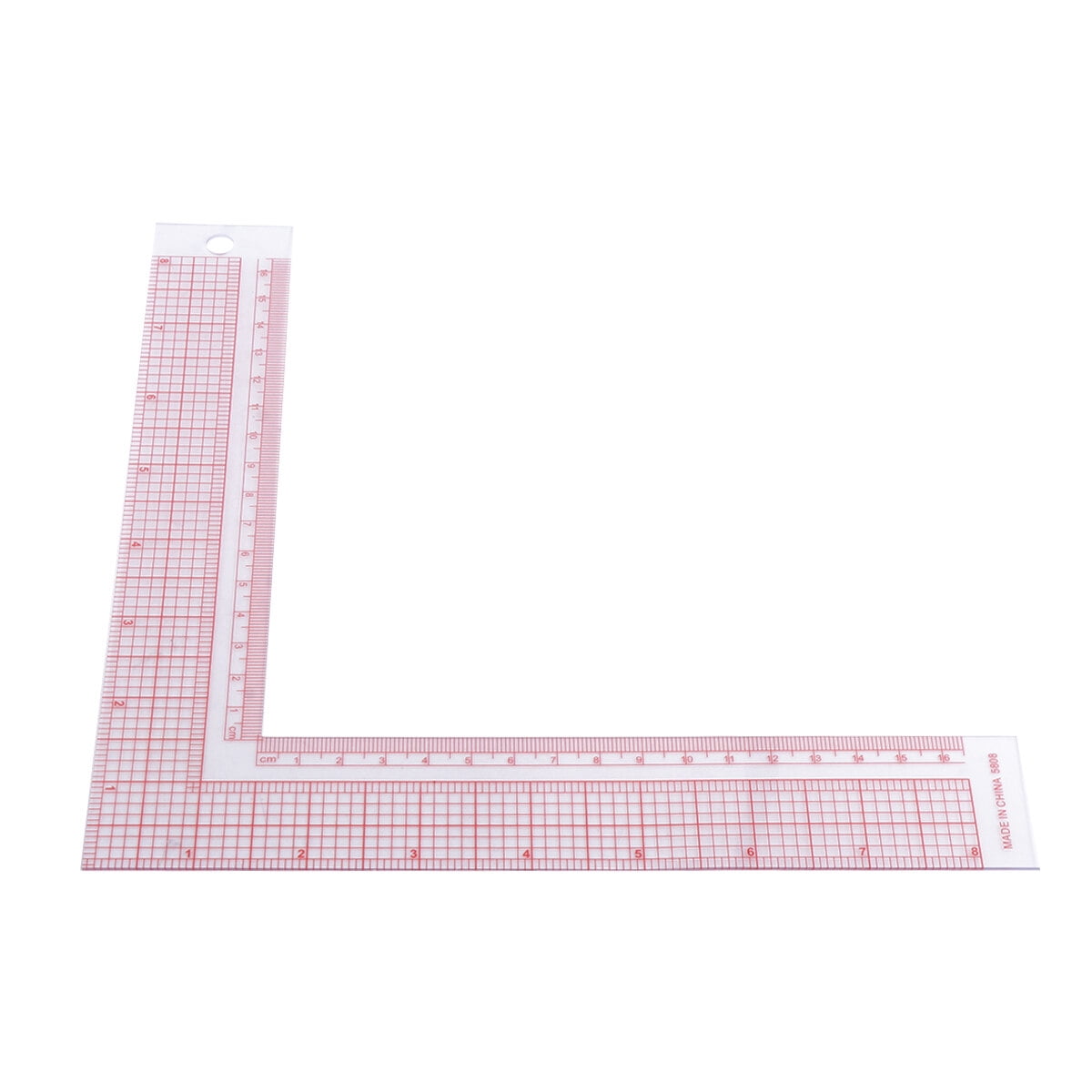 Homoyoyo Red Plastic L-Shape Ruler for Drawing Measuring Tools, 1 Piece ...