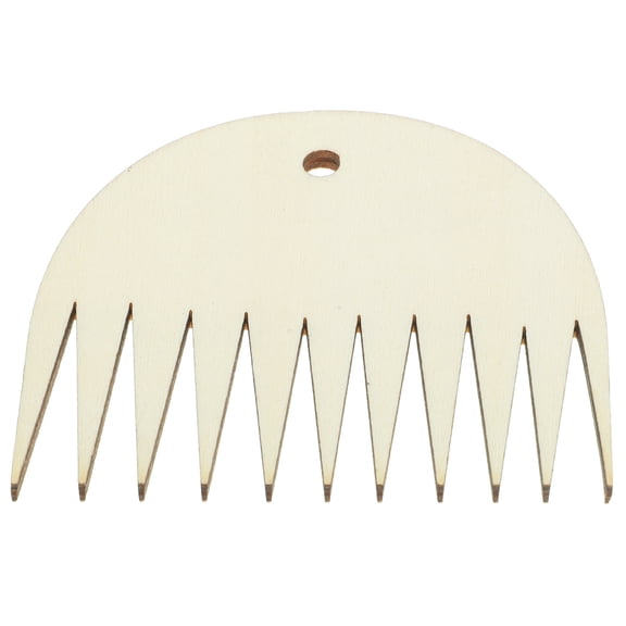 Homoyoyo Wooden Tapestry Weaving Comb with 11 Teeth, Beige Easy-Grip Tool for Yarn Crafting and Wall Hanging Projects