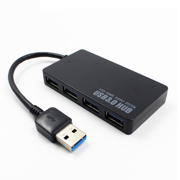 Homoyoyo 1-Pack USB Hub Adapter Black ABS USB Data Transfer for Travel and Office Use