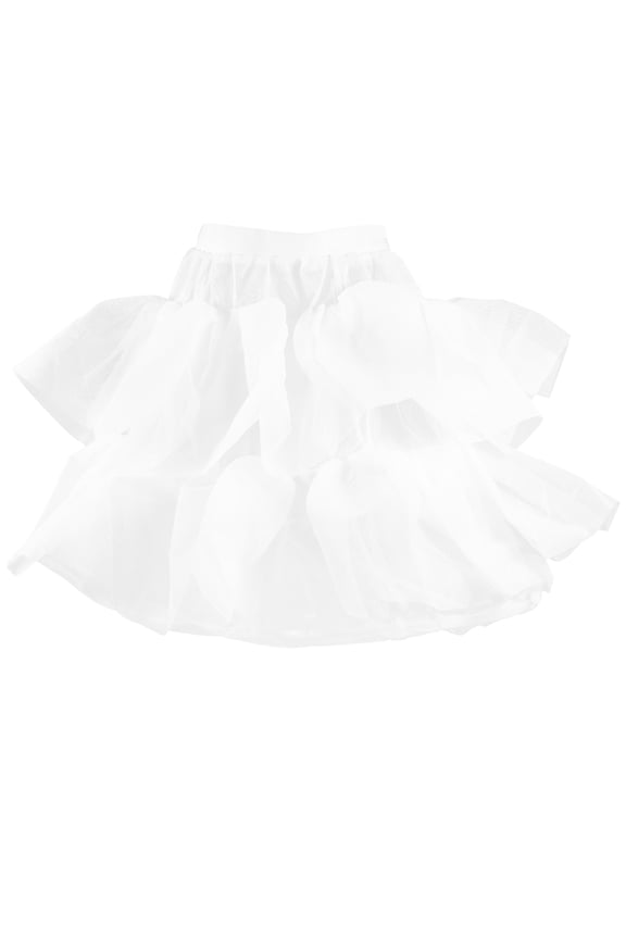1Pc Adjustable White Petticoat with Gauze Lining for Soft Comfortable Dress Enhancement