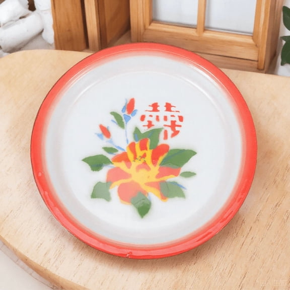 Homoyoyo Retro Enamel Salad Tray 1 Piece - Stylish Kitchen Serving Platter and Decorative Dish for Home Dining