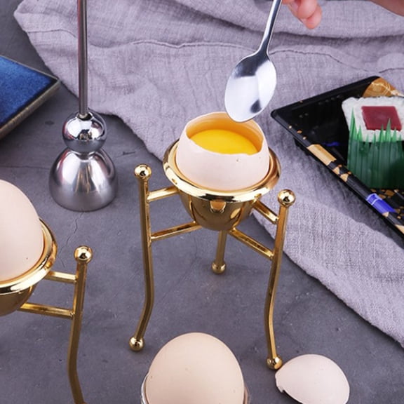 Homoyoyo 1Pcs Copper Egg Stand Holder Triangle for Boiled Egg Placement