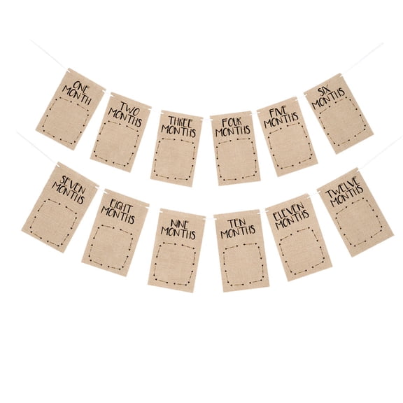 Homoyoyo Linen Pull Flag Banner in for Photo Display and Wall Decoration, 1 Piece