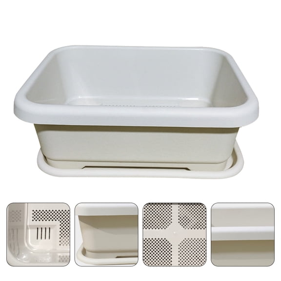 Homoyoyo White Rectangular Plastic Planter Box for Vegetable Garden and Home Decoration, Outdoor Indoor Use, 1 Pack