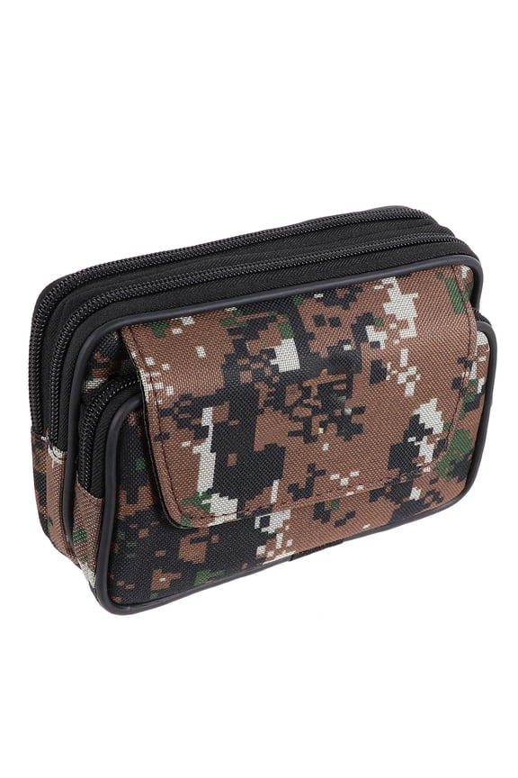 Coffee Cellphone Waist Bag with Zipper Portable Travel Pouch for Secure Storage and Easy Access
