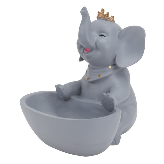 Homoyoyo Stylish Resin Elephant Key Box Grey Decorative Storage for Home