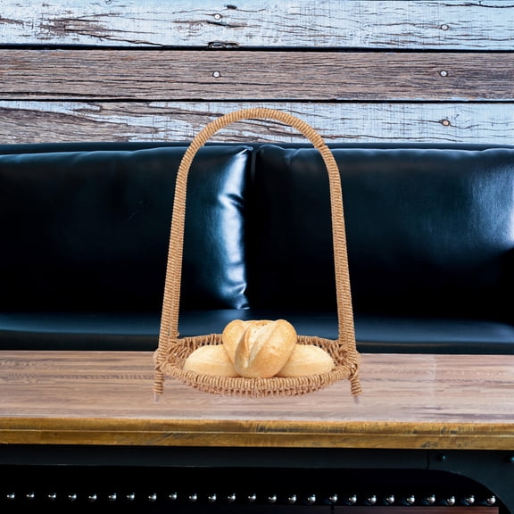 Homoyoyo Wicker Weave Style Afternoon Tea Tray, 9.9x7.5in, Ideal for Serving Snacks, , and Tea Time