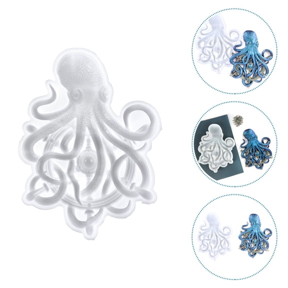 Homoyoyo White Octopus Shaped Silicone Mold for Epoxy Resin Casting, Flexible, , Smooth Finish