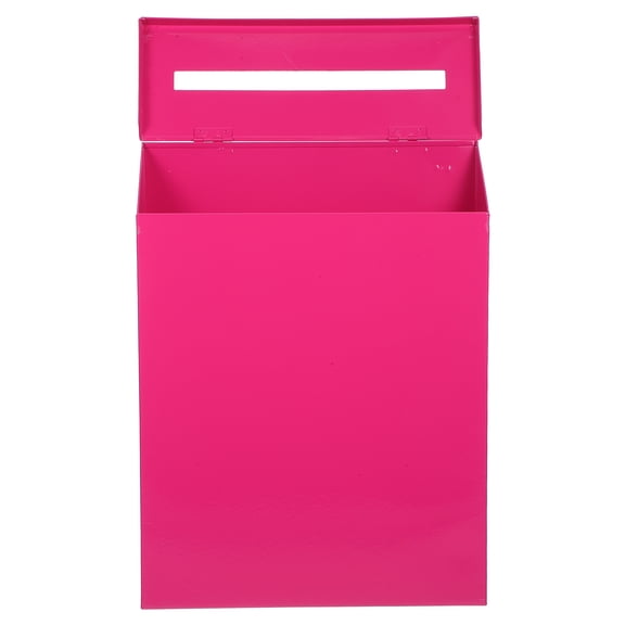 Homoyoyo Vintage Decorative Iron Mailbox in Rosy Color for Home, Minimalist Aesthetic and Outdoor Use