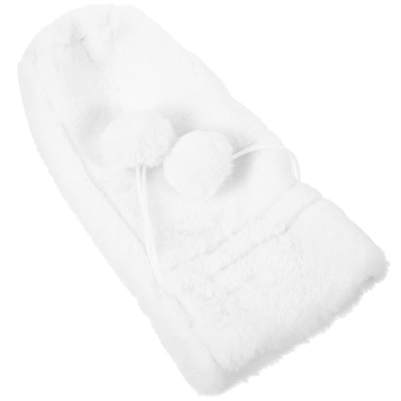 Homoyoyo Plush White Wine Bottle Cover Set for Holiday Celebration, Christmas Decoration, and Festive Party Accessories