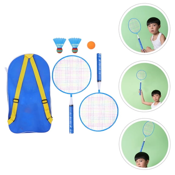 Homoyoyo 1Set Blue Professional Badminton Racket Set with Comfortable Handle Suitable for Ages 3 to 12