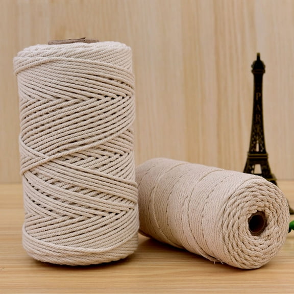 Homoyoyo Cotton Rope Beige Soft Texture for DIY Decoration and Weaving 1Pc