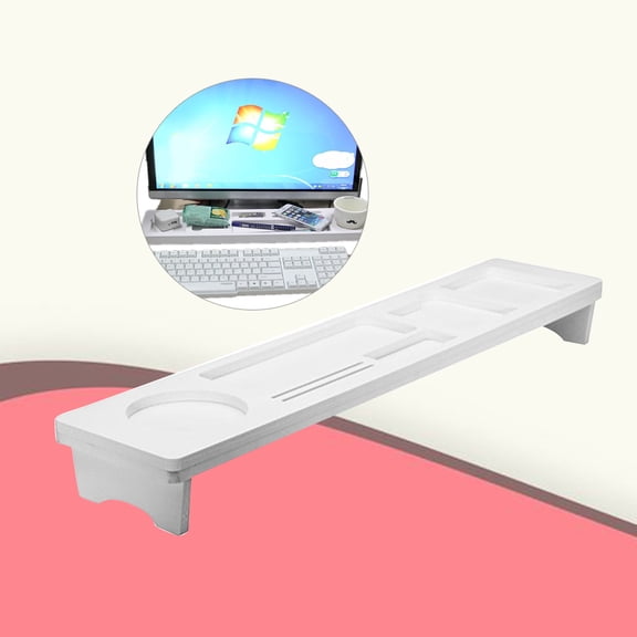 Homoyoyo White Keyboard Shelf with Removable Tray Desktop Organizer Board for Home Office Workspace