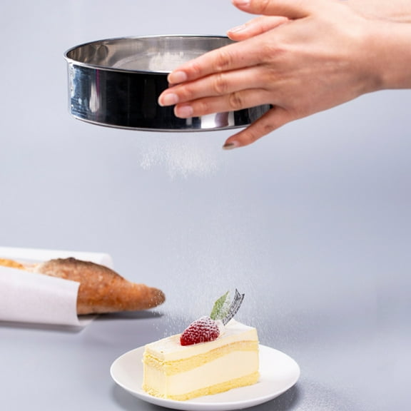 Homoyoyo Stainless Steel Flour Sifter 60 Mesh 20x20x5cm Baking and Cooking Kitchen Filter Net Set