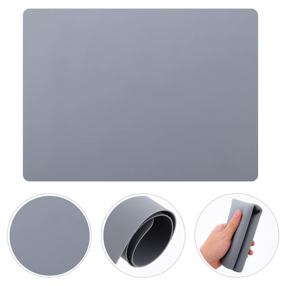 Homoyoyo Silicone Kitchen Table Mat Grey, Non- Placemat, 15.7x11.8in, 1 Set