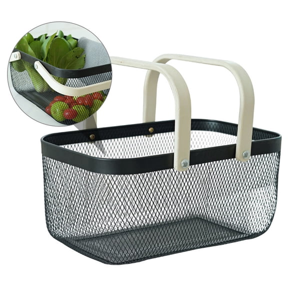 Homoyoyo Large Capacity Iron Handheld Basket for Supermarket Shopping, Home Use, Lightweight and Multipurpose Carrying Tote