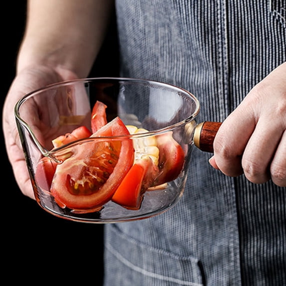 Homoyoyo Borosilicate Clear Glass Saucepan - 1 Piece Cookware for Cooking and Simmering