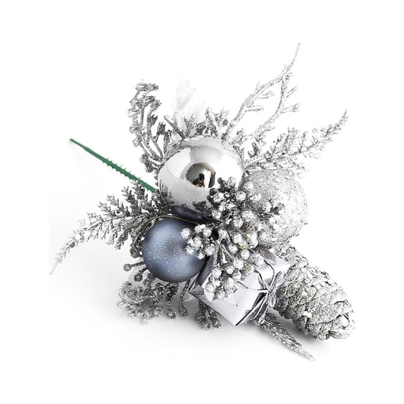 Homoyoyo Holiday Decorations Pine Cone Spruce Ornament Silver 1Set