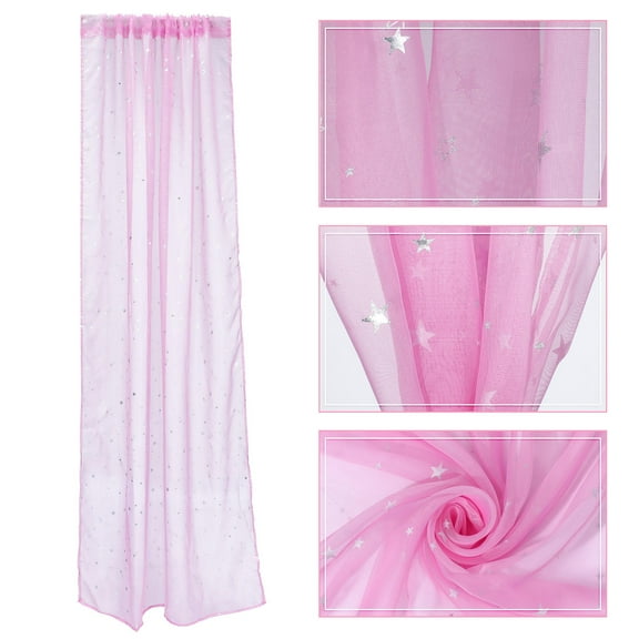 Homoyoyo Star Window Curtain Panels for Home Decor, Light Filtering Drapes, Bedroom and Living Room
