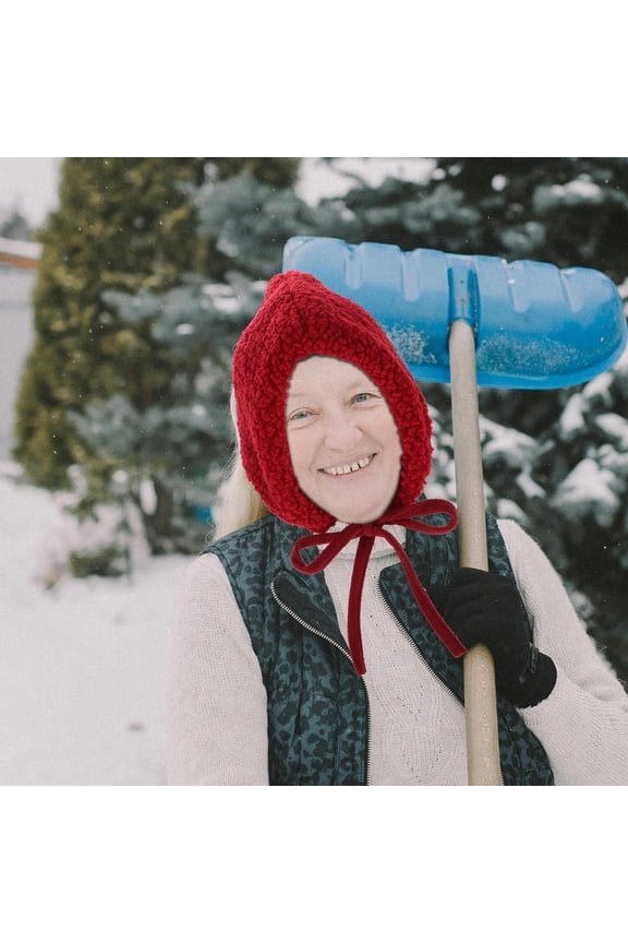 Red Hat Style Fleece Warm Beanie for Women, Cozy Winter Hat for Outdoor Adventures and Everyday Wear