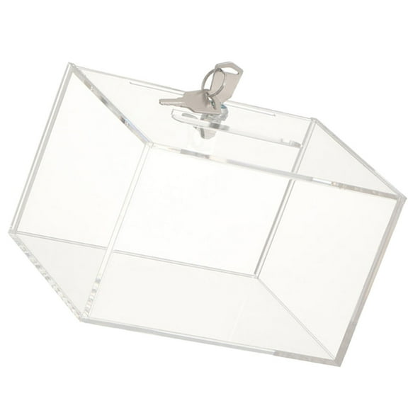 Homoyoyo Acrylic Clear Donation Box with Lock Suitable for Home Letter and Comment Storage
