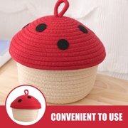 Homoyoyo Red Cotton Woven Rope Basket for Home Storage, Organization, Decorative , and Stylish Room Decor Accessories