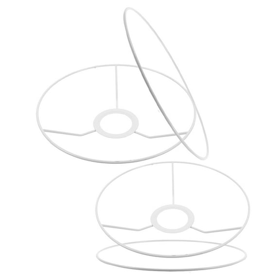 Homoyoyo 2-Pack Vintage White Metal Lampshade Frames with E27 Base for Table, Floor, and Pendant Lamp Projects