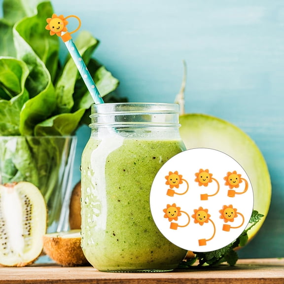 Homoyoyo 2Pcs Stylish Straw Plugs Protective Straw Stoppers Heat Resistant Material