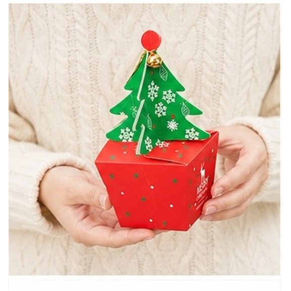 Homoyoyo 20 Pcs Christmas Candy Boxes, Paper Favor Containers with Bell Pattern for Cookies, Snacks and Chocolates