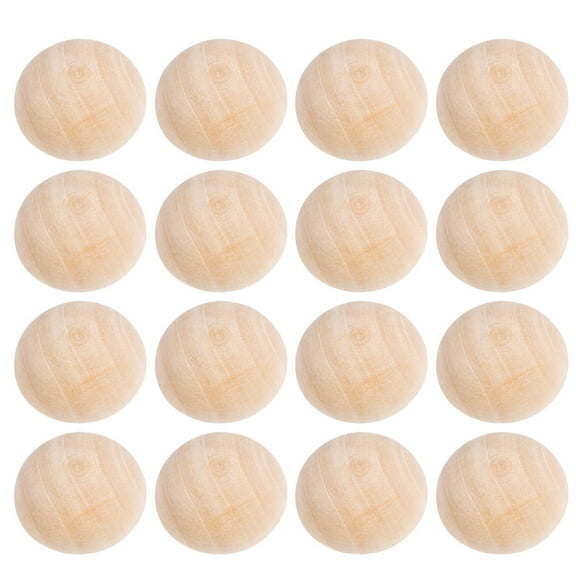 Homoyoyo 200pcs Half Round Natural Wood Beads for Crafting, Christmas, Wedding, Party Decorations and Home Decor