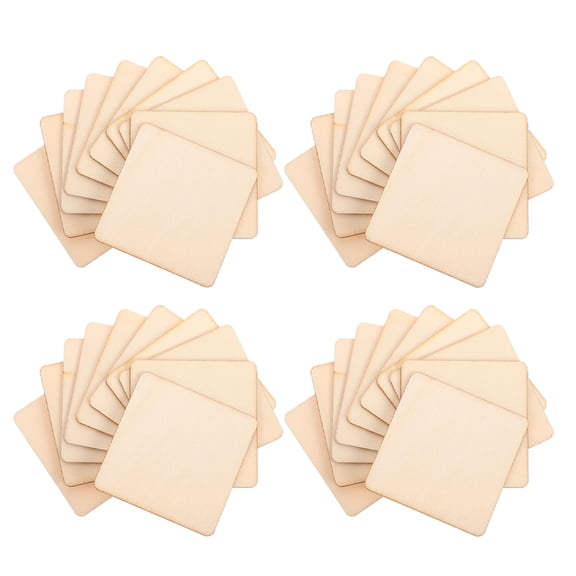 Homoyoyo 200pcs Unfinished Wood Squares for Crafting, Decorating, Wood Chips for Art Projects and Home Decor