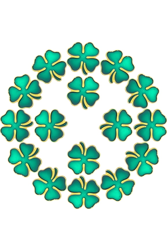 20Pcs Green Irish Enamel Pins Metal Brooch Set St. Patrick's Day Accessories for Formal Wear and
