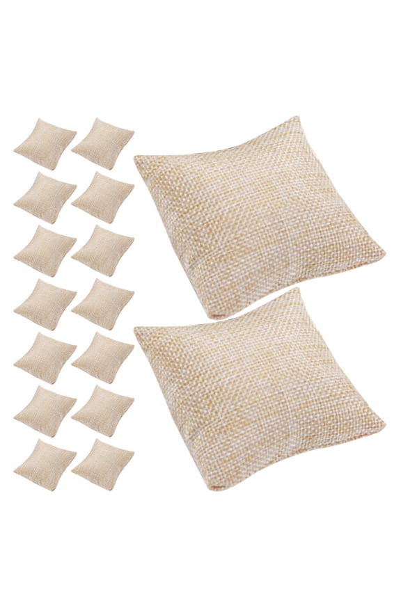 20Pcs Beige Linen Bracelet Display Cushions for Watch and Jewelry Organizer and Stylish