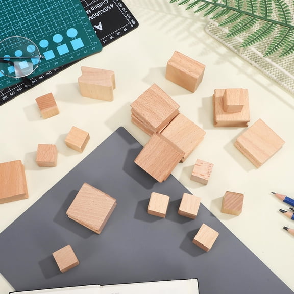 Homoyoyo 20Pcs Multi-Color Square Carving Blocks Unfinished Blank for Crafts Stamp Making Supplies Art Materials