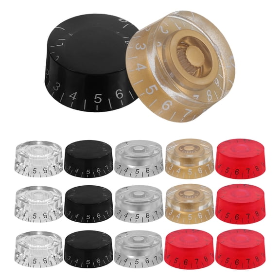Homoyoyo 20pcs Volume Tone Control Knobs Plastic Dome Assorted Color Guitar Accessories