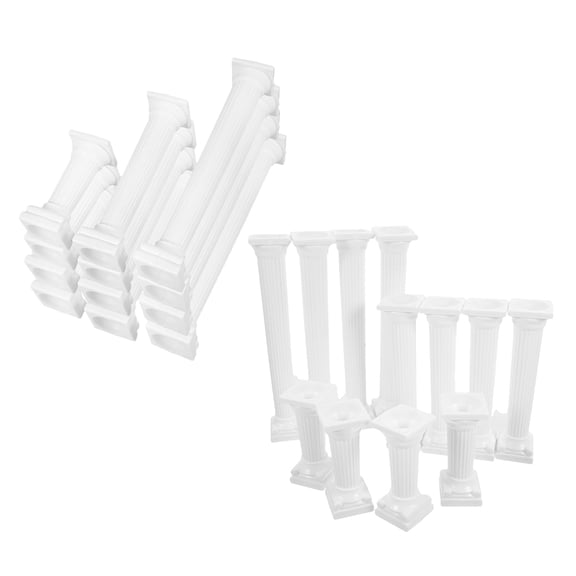 Homoyoyo White Plastic Roman Column Cake Pillars for Wedding Birthday Party Decoration Multi-Occasion Use