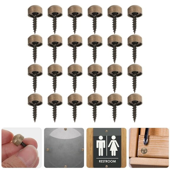 Homoyoyo Dark Brown Copper Screws with Decorative Caps for Furniture Assembly and Repair, Fasteners for Wood Projects