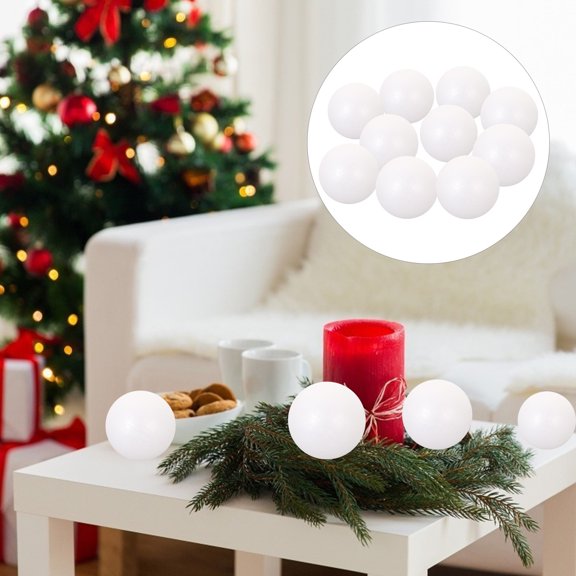 Homoyoyo Round Balls 24Pcs White Christmas Tree Decorations for Festive Events