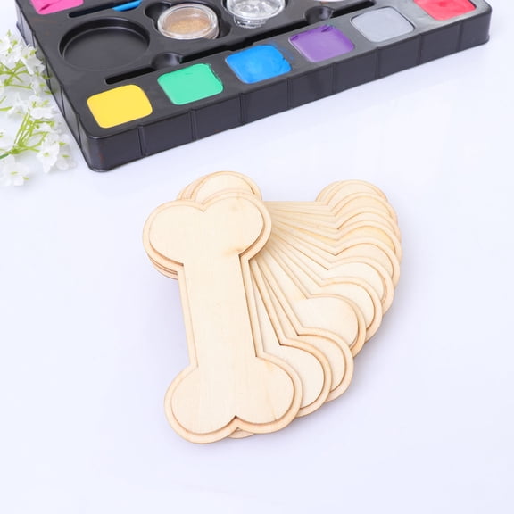Homoyoyo 24-Piece Beige Bone Shaped Unfinished Wood Ornaments for Crafts, Projects, and Home Decoration