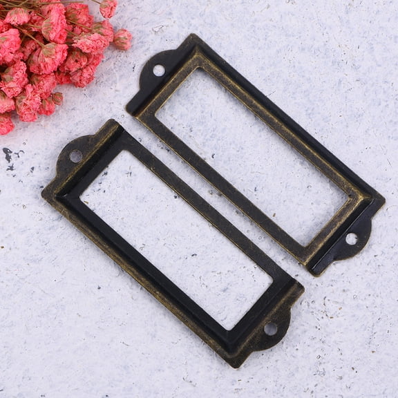 Homoyoyo Retro Copper Drawer Label Frames, Vintage Style, Practical Organizer Tags, 24 Pieces for Home and Office