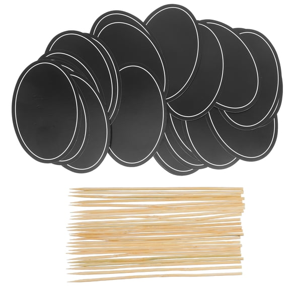 Homoyoyo 24pcs Black Chalkboard Label Picks for Cheese and Meat Price Marking