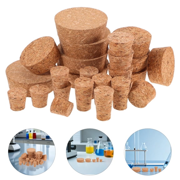 Homoyoyo 25Pcs Bottle Stopper Small for Laboratory Cork Stoppers for Household Containers