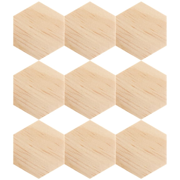 Homoyoyo Khaki Hexagon Wooden Slices for Crafts, Projects, Home Decor, Art Supplies, Scrapbooking, and Uses