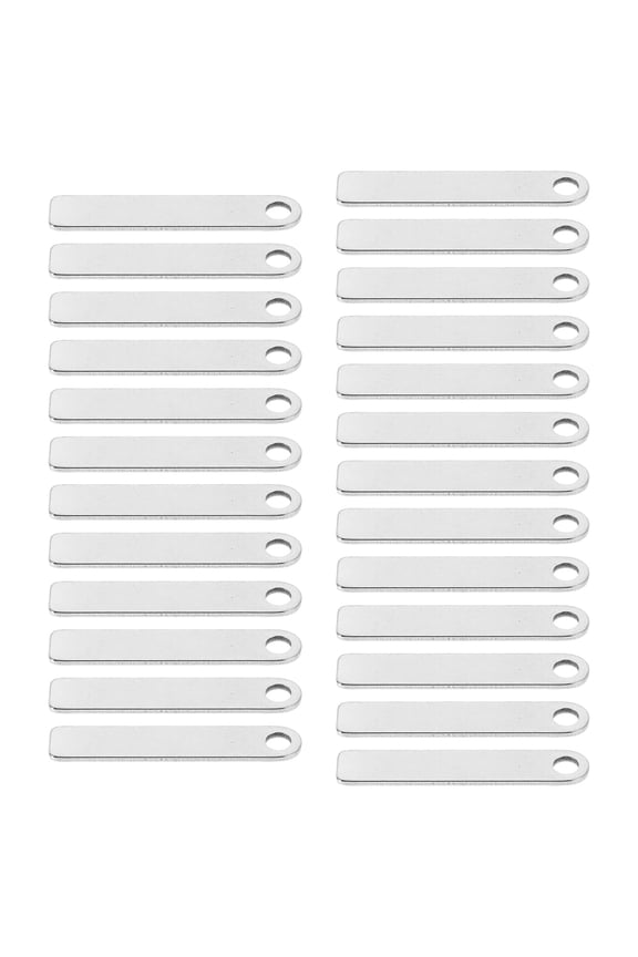 25Pcs Metal Key Tags Stainless Steel Blank Labels for Engraving and Identification